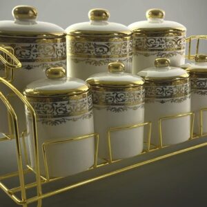 طقم توابل ٧ق أسود مدور